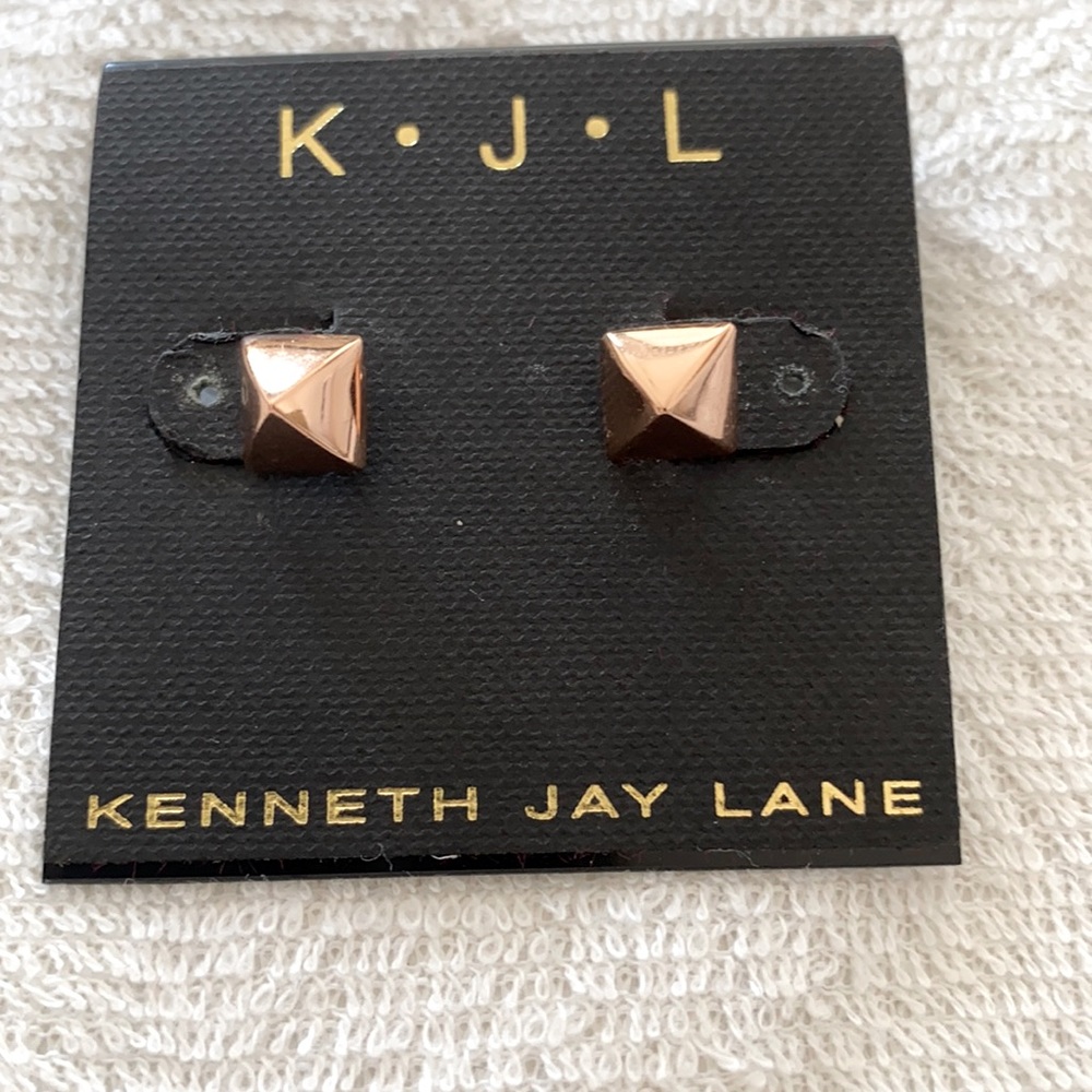 Kenneth Jay Lane Rock Stud Rose Gold Earrings. Never worn.